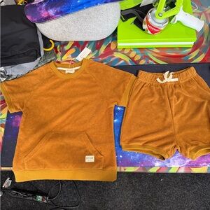 Pottery Barn Kids Mustard Yellow Matching Shorts Set